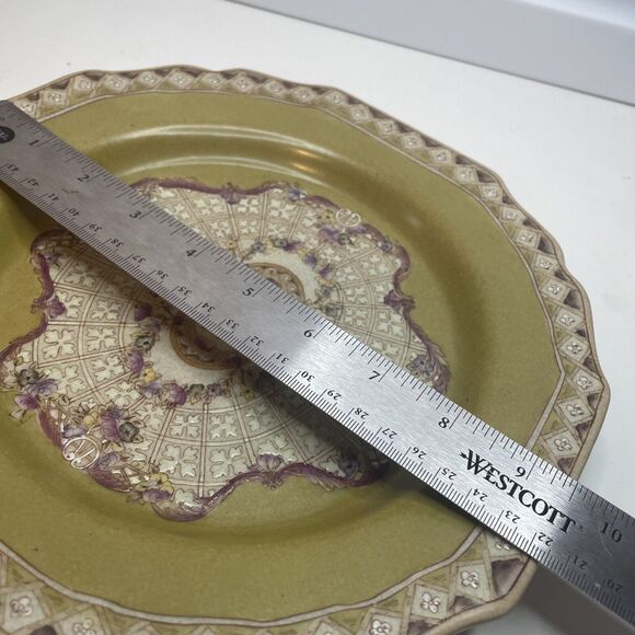 WL 1895 (Wong Lee) Decorative Medallion Wall Plate Crazing Designs Hand painted - Picture 7 of 8